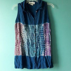 Creazioni Effect Rayon Sleeveless Rayon BOHO Shirt